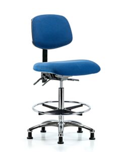 Neta ECOM Esd Fabric High Bench Height Chair - Chrome Base Tilt