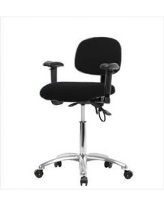 Neta ECOM Esd Fabric Medium Bench Height Chair - Chrome Base Arms