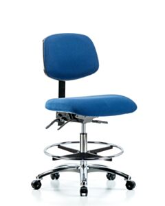 Neta ECOM Esd Fabric Medium Bench Height Chair - Chrome Base Tilt