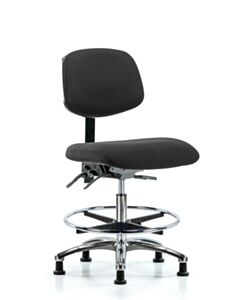 Neta ECOM Esd Fabric Medium Bench Height Chair - Chrome Base Tilt