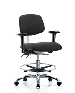 Neta ECOM Esd Fabric Medium Bench Height Chair - Chrome Base Tilt