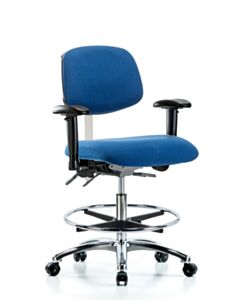 Neta ECOM Esd Fabric Medium Bench Height Chair - Chrome Base Tilt