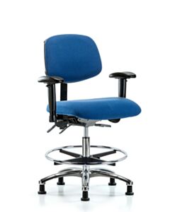 Neta ECOM Esd Fabric Medium Bench Height Chair - Chrome Base Tilt