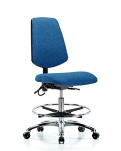 Neta ECOM Esd Fabric Medium Bench Height Chair - Medium Back Chrome