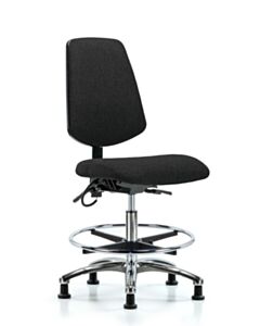 Neta ECOM Esd Fabric Medium Bench Height Chair - Medium Back Chrome