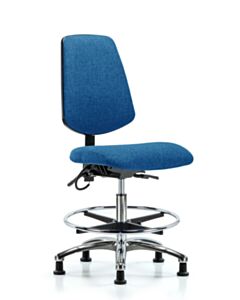 Neta ECOM Esd Fabric Medium Bench Height Chair - Medium Back Chrome