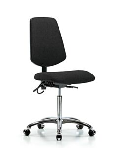 Neta ECOM Esd Fabric Medium Bench Height Chair - Medium Back Chrome