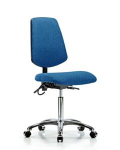 Neta ECOM Esd Fabric Medium Bench Height Chair - Medium Back Chrome