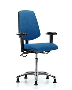 Neta ECOM Esd Fabric Medium Bench Height Chair - Medium Back Chrome