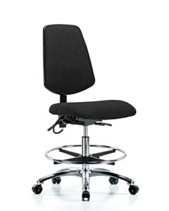 Neta ECOM Esd Fabric Medium Bench Height Chair - Medium Back Chrome