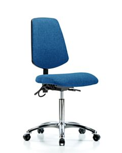Neta ECOM Esd Fabric Medium Bench Height Chair - Medium Back Chrome
