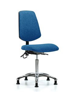 Neta ECOM Esd Fabric Medium Bench Height Chair - Medium Back Chrome