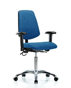 Neta ECOM Esd Fabric Medium Bench Height Chair - Medium Back Chrome