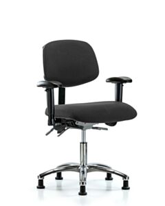 Neta ECOM Esd Fabric Desk Height Chair - Chrome Base Arms Glides