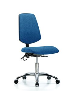 Neta ECOM Esd Fabric Desk Height Chair - Medium Back Chrome Base