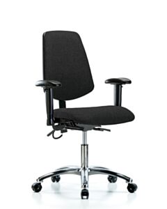 Neta ECOM Esd Fabric Desk Height Chair - Medium Back Chrome Base