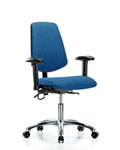 Neta ECOM Esd Fabric Desk Height Chair - Medium Back Chrome Base