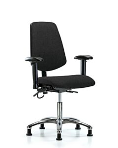 Neta ECOM Esd Fabric Desk Height Chair - Medium Back Chrome Base