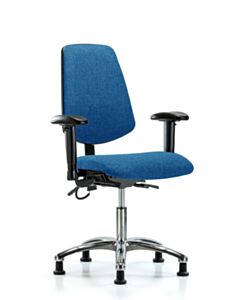Neta ECOM Esd Fabric Desk Height Chair - Medium Back Chrome Base