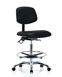 Neta ECOM Esd Vinyl High Bench Height Chair - Chrome Base Tilt