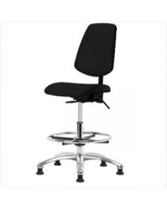 Neta ECOM Esd Vinyl High Bench Height Chair - Medium Back Chrome