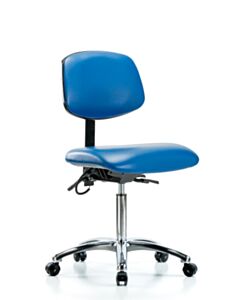 Neta ECOM Esd Vinyl Medium Bench Height Chair - Chrome Base ESD