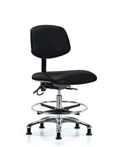 Neta ECOM Esd Vinyl Medium Bench Height Chair - Chrome Base Tilt