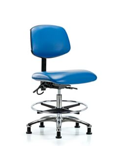 Neta ECOM Esd Vinyl Medium Bench Height Chair - Chrome Base Tilt