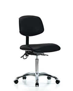 Neta ECOM Esd Vinyl Medium Bench Height Chair - Chrome Base Tilt