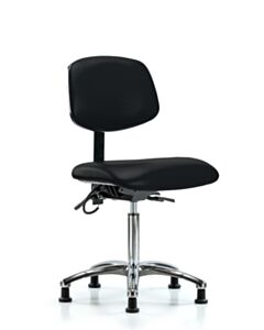 Neta ECOM Esd Vinyl Medium Bench Height Chair - Chrome Base Tilt