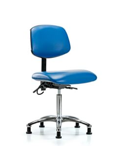 Neta ECOM Esd Vinyl Medium Bench Height Chair - Chrome Base Tilt