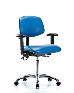 Neta ECOM Esd Vinyl Medium Bench Height Chair - Chrome Base Tilt
