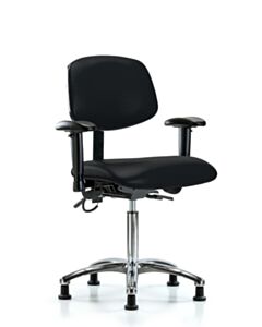 Neta ECOM Esd Vinyl Medium Bench Height Chair - Chrome Base Tilt