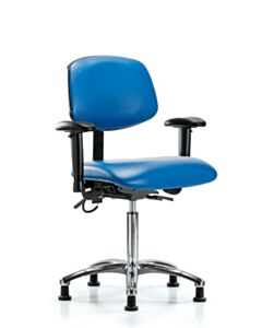 Neta ECOM Esd Vinyl Medium Bench Height Chair - Chrome Base Tilt