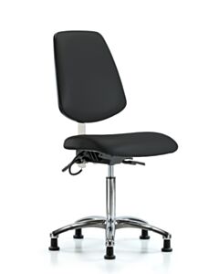 Neta ECOM Esd Vinyl Medium Bench Height Chair - Medium Back Chrome