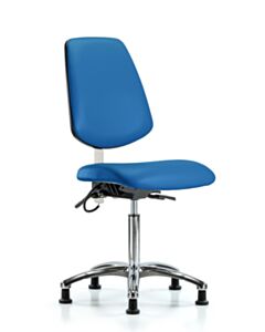 Neta ECOM Esd Vinyl Medium Bench Height Chair - Medium Back Chrome