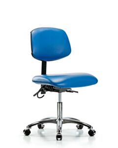 Neta ECOM Esd Vinyl Desk Height Chair - Chrome Base ESD Casters