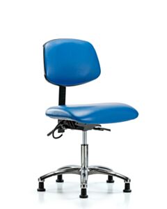 Neta ECOM Esd Vinyl Desk Height Chair - Chrome Base Glides ESD