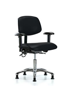 Neta ECOM Esd Vinyl Desk Height Chair - Chrome Base Arms Glides