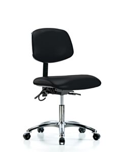 Neta ECOM Esd Vinyl Desk Height Chair - Chrome Base Tilt ESD