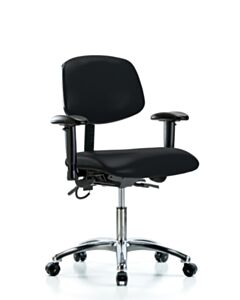Neta ECOM Esd Vinyl Desk Height Chair - Chrome Base Tilt Arms