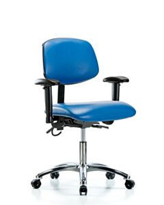 Neta ECOM Esd Vinyl Desk Height Chair - Chrome Base Tilt Arms