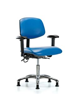 Neta ECOM Esd Vinyl Desk Height Chair - Chrome Base Tilt Arms