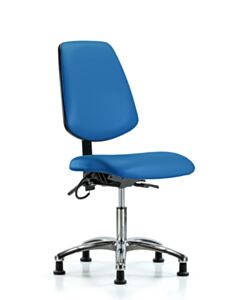 Neta ECOM Esd Vinyl Desk Height Chair - Medium Back Chrome Base