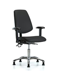 Neta ECOM Esd Vinyl Desk Height Chair - Medium Back Chrome Base