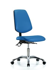 Neta ECOM Esd Vinyl Desk Height Chair - Medium Back Chrome Base