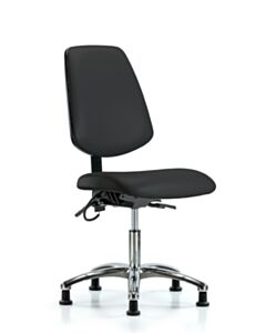 Neta ECOM Esd Vinyl Desk Height Chair - Medium Back Chrome Base