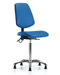 Neta ECOM Esd Vinyl Desk Height Chair - Medium Back Chrome Base