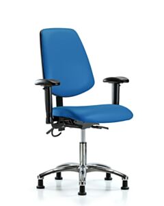 Neta ECOM Esd Vinyl Desk Height Chair - Medium Back Chrome Base