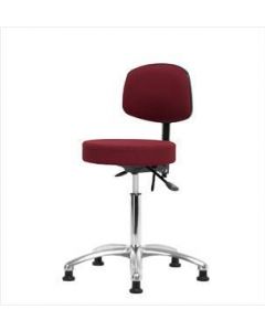 Neta ECOM Fabric Medium Bench Height Stool With Back - Chrome Base
